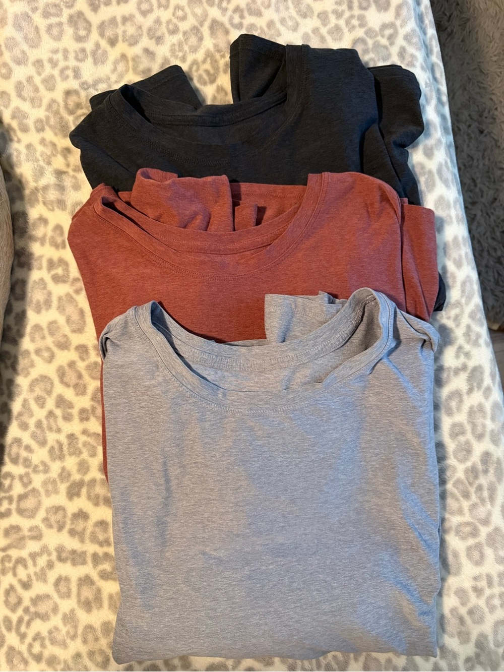 Athletic Works Women’s Long Sleeve Tees - Black, Rust, Light Gray